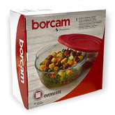 Pasabahce 59123 Borcam Set 1pcs Round Bowl Plastic Lid